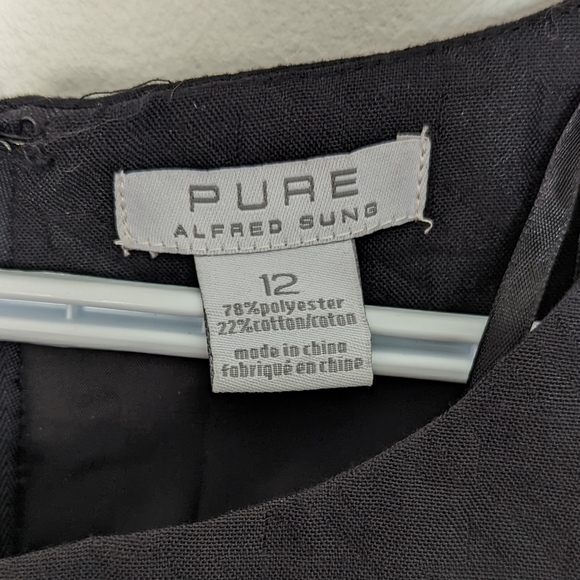 Alfred Sung Sleeveless Textured Fabric Dress With Hip Detail Size 12 - Picture 4 of 4